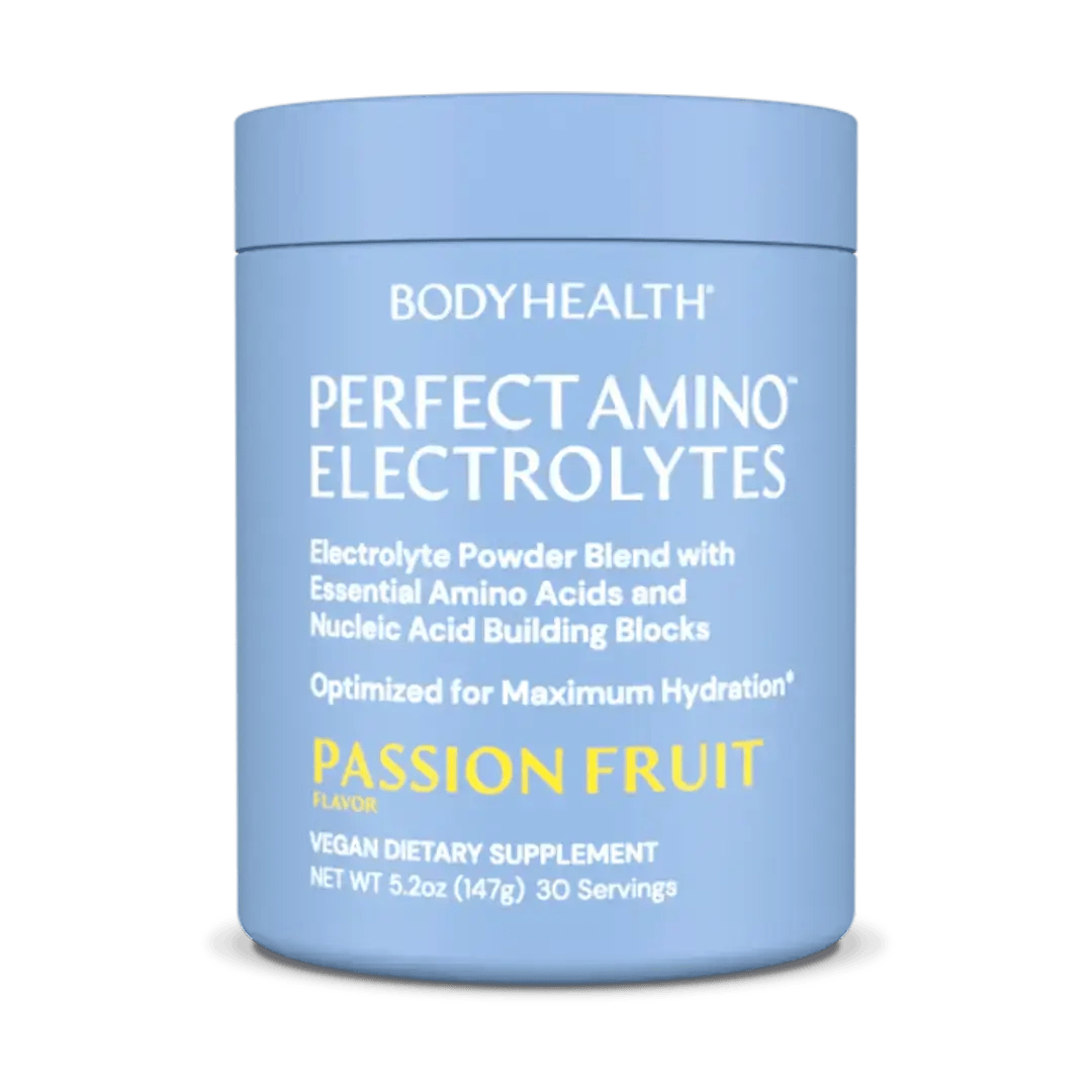 Perfect Amino Electrolytes Passion Fruit flavor supplement for hydration
